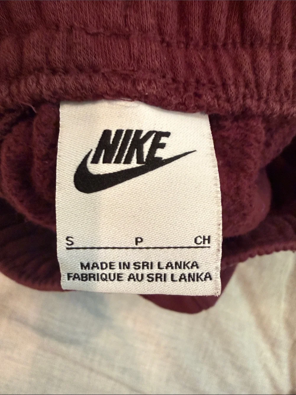 Nike Men’s Maroon and Navy Fleece Joggers with White Logo
